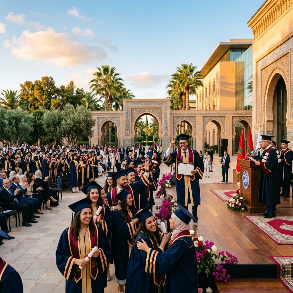 Cérémonie de remise de diplômes au Maroc