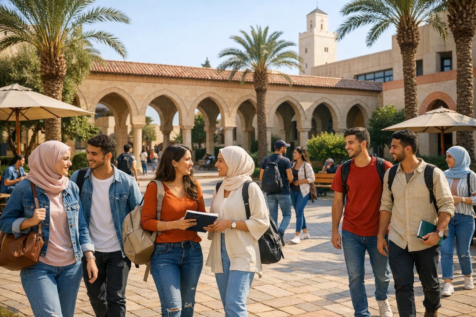 Étudiants sur le campus